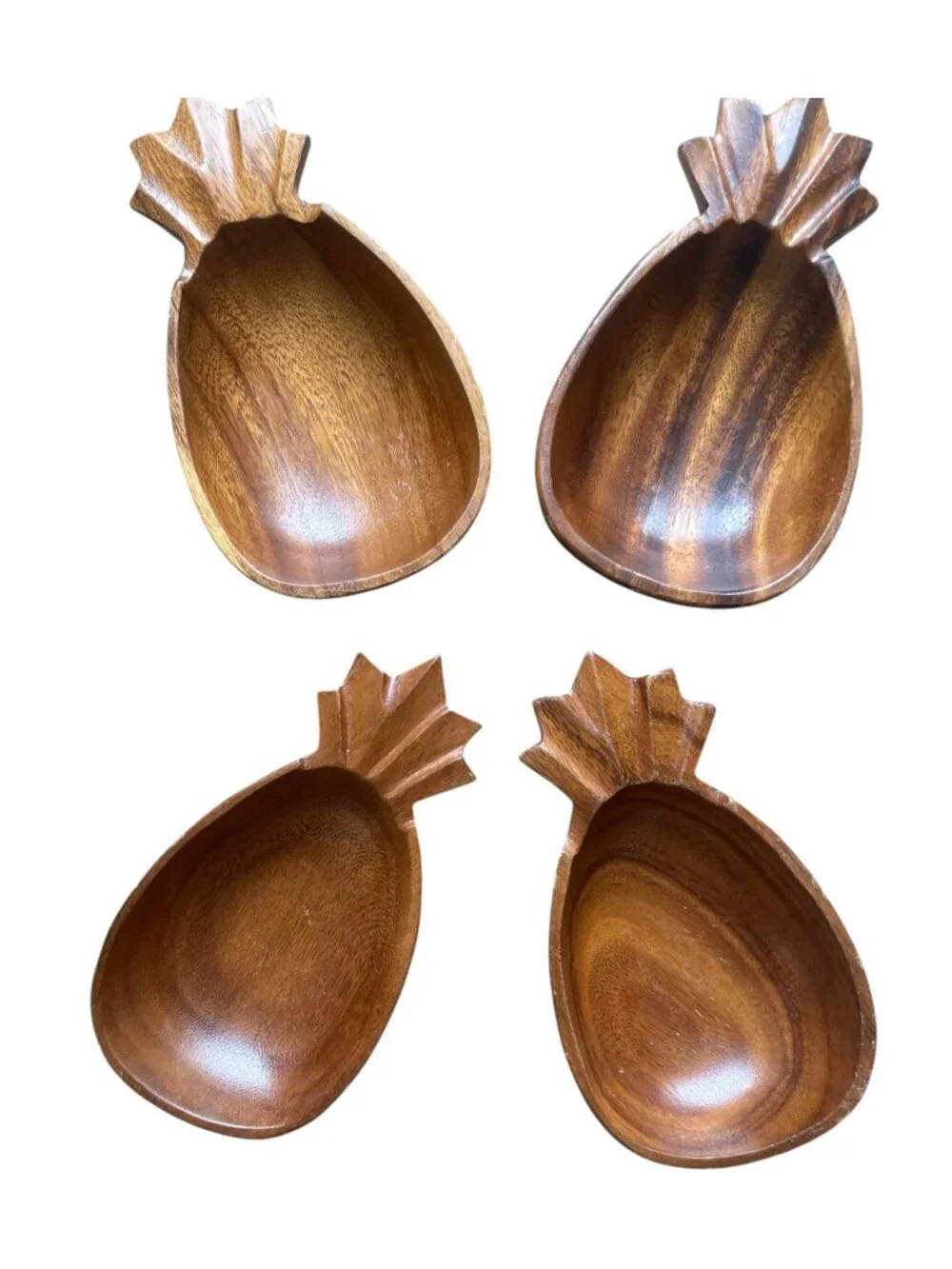 Vintage ALII WOODS Honolulu Monkeypod Pineapple Bowl Set - Mid-Century  MCM Tiki